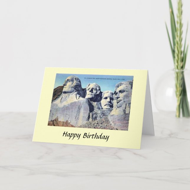Carte d'anniversaire - Mont Rushmore, Dakota du Su (Devant)