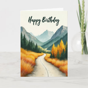 Carte d'anniversaire Montagne d'Automne