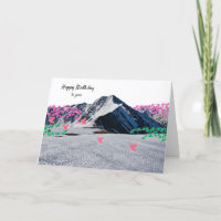 Carte d'anniversaire Montagnes et Papillons