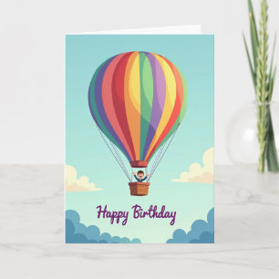 Carte d'anniversaire Montgolfière
