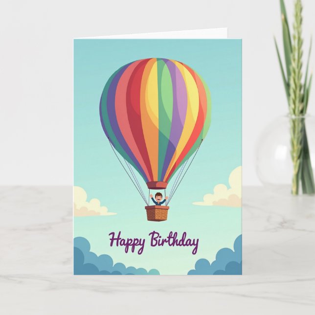 Carte d'anniversaire Montgolfière (Devant)