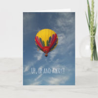 Carte d'anniversaire Montgolfière Haut, Haut et Lo