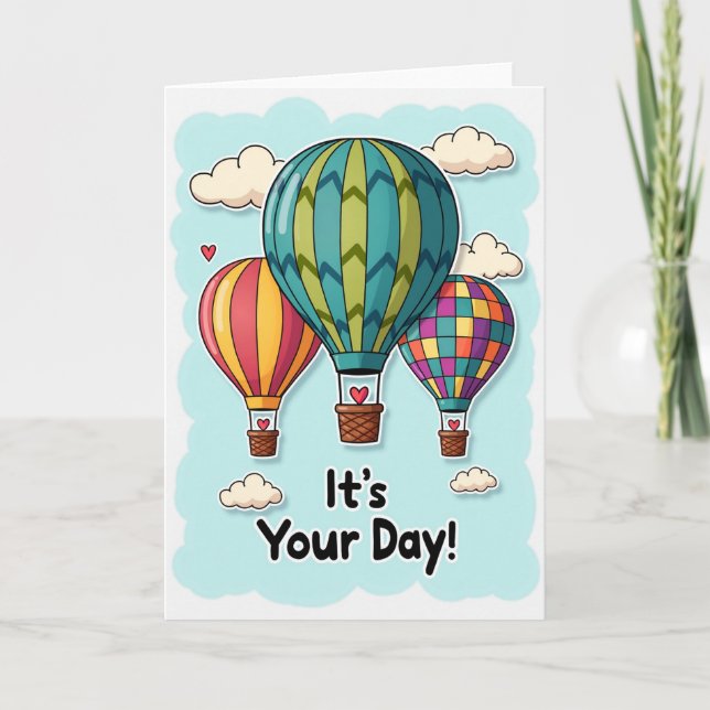 Carte d'anniversaire Montgolfière Joyeuse (Devant)