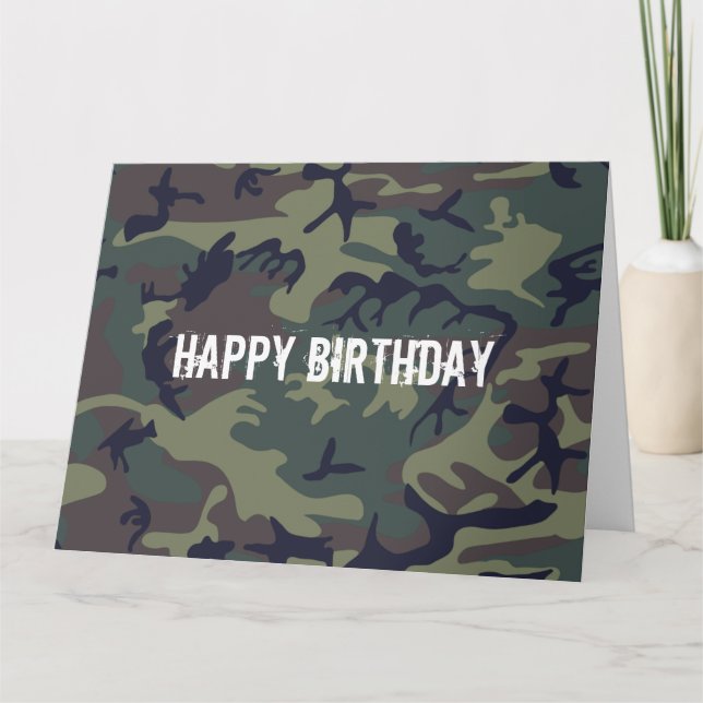 Carte d'anniversaire Motif de chasse aux camos (Devant)