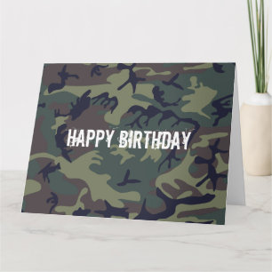 Carte d'anniversaire Motif de chasse aux camos