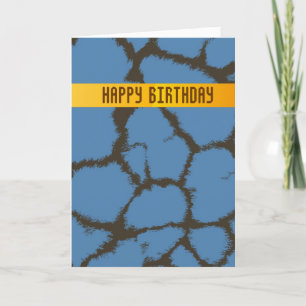 Carte d'anniversaire Motif de la Giraffe bleue