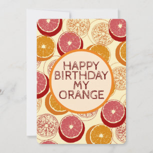 Carte d'anniversaire Motif Oranges