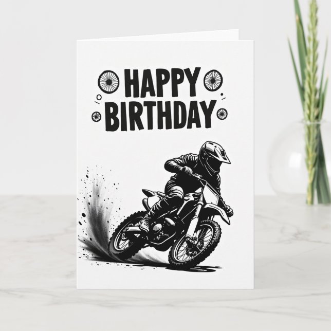Carte d'anniversaire Moto Art Action (Devant)