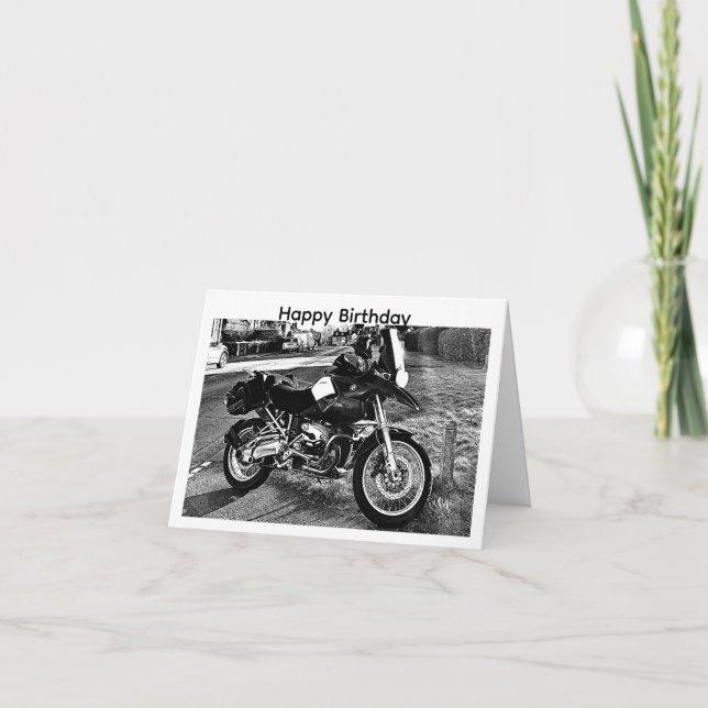 Carte d'anniversaire moto BMW (Devant)