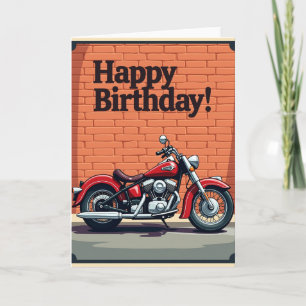Carte d'anniversaire moto classique