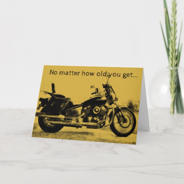 Carte d'anniversaire moto de style vintage (Devant)