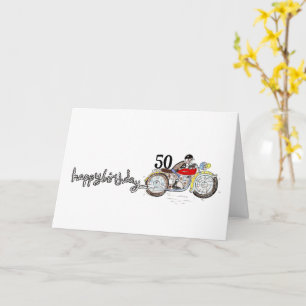 Carte d'anniversaire moto personnalisée