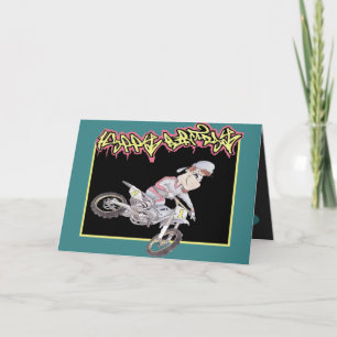 Carte d'anniversaire Motocross