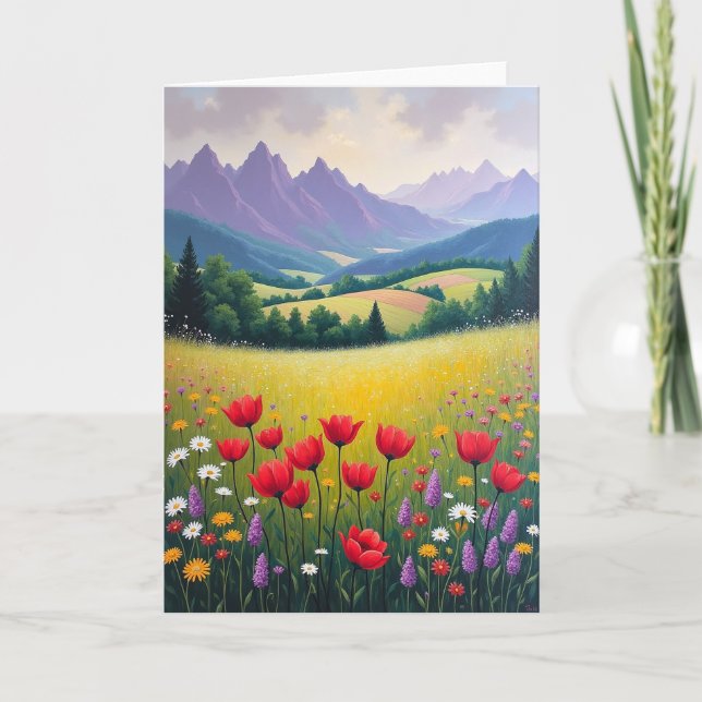 Carte d'anniversaire Mountain Meadow (Devant)