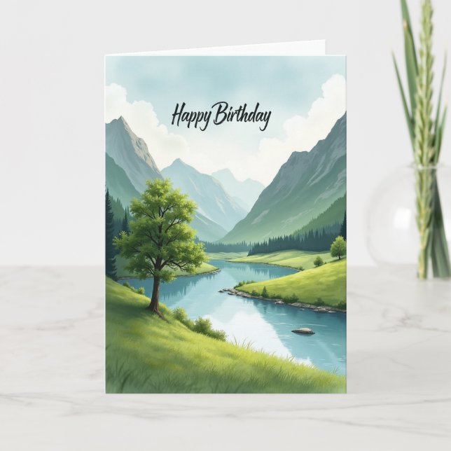 Carte d'anniversaire Mountain View (Devant)