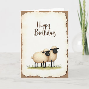 Carte d'anniversaire Mouton Fluffy