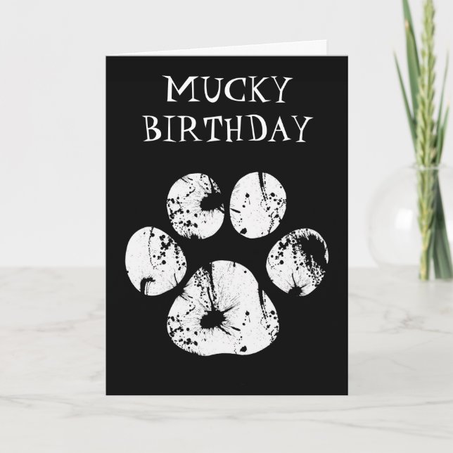 Carte d'anniversaire Mucky Paw (Devant)