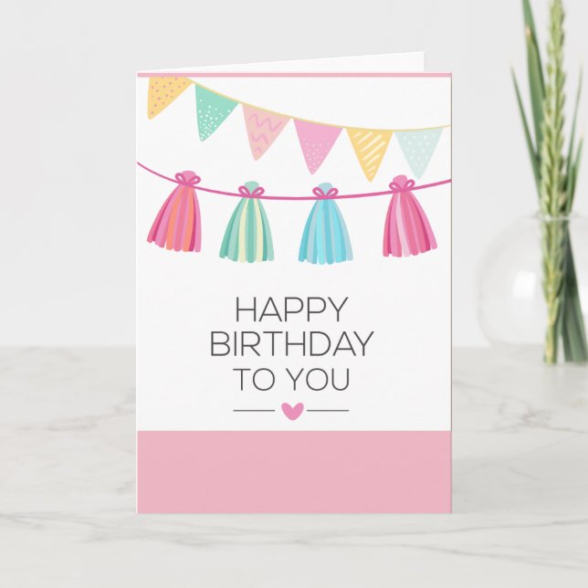 Carte d'anniversaire Multi Color Tassel (Devant)