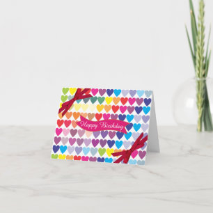 Carte d'anniversaire multicoeur