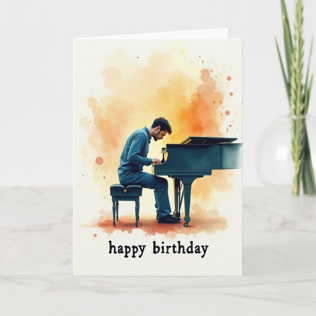 Carte d'anniversaire musicale picturale (Devant)