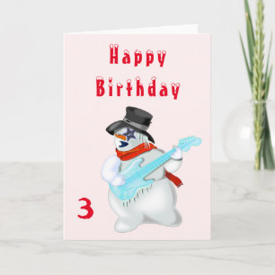 Carte d'anniversaire musicale Snowman - personnali