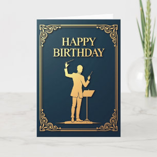 Carte d'anniversaire Musicien Or