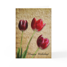 Carte d'anniversaire Musique et Tulipes