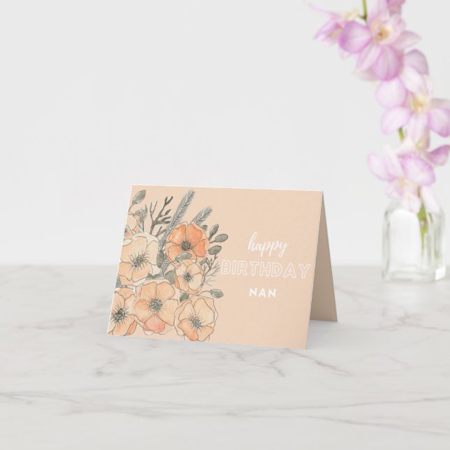 Carte d'anniversaire Nan - Joyeux anniversaire Nan (Orchidée)