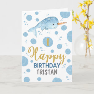 Carte d'anniversaire Narwhal