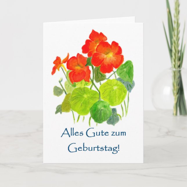 Carte d'anniversaire Nasturtiums - Salutation alle (Devant)