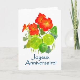 Carte d'anniversaire Nasturtiums - Salutation fran
