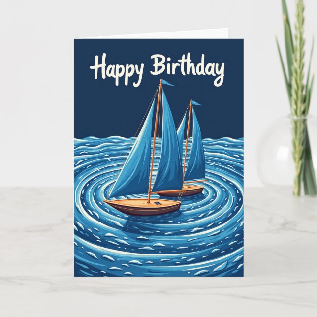 Carte d'anniversaire nautique (Devant)