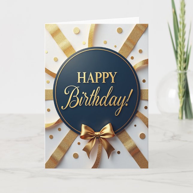 Carte d'anniversaire Navy Gold (Devant)