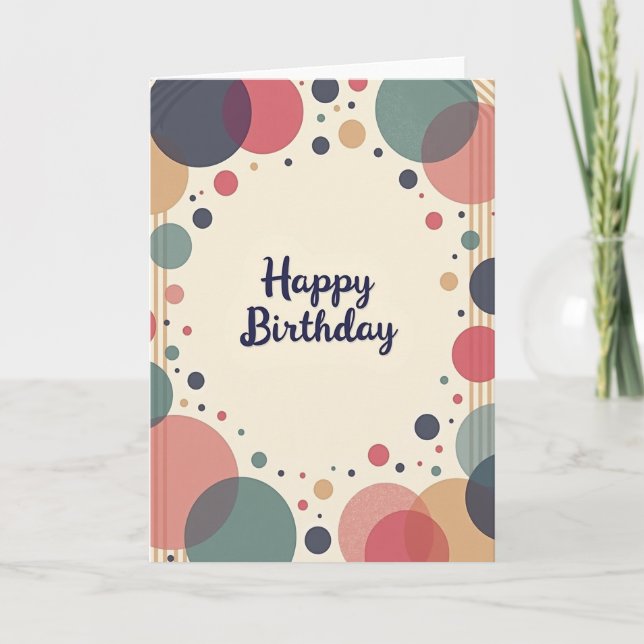 Carte d'anniversaire Navy Script (Devant)