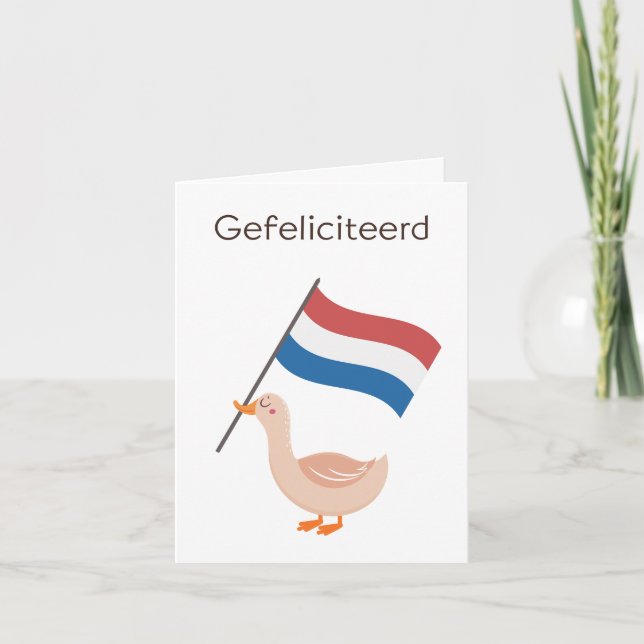 Carte d'anniversaire néerlandaise - Gefeliciteered (Devant)