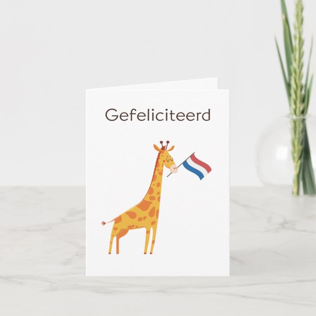 Carte d'anniversaire néerlandaise - Gefeliciteered (Devant)