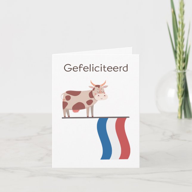 Carte d'anniversaire néerlandaise - Gefeliciteered (Devant)
