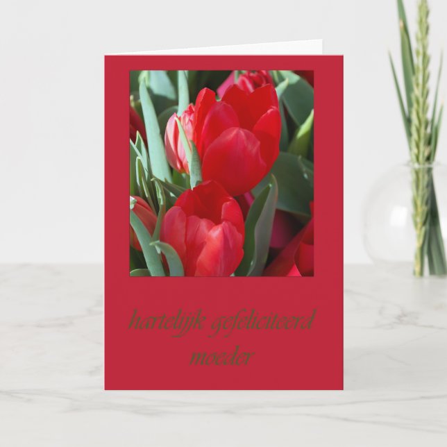Carte d'anniversaire néerlandaise pour mère (Devant)
