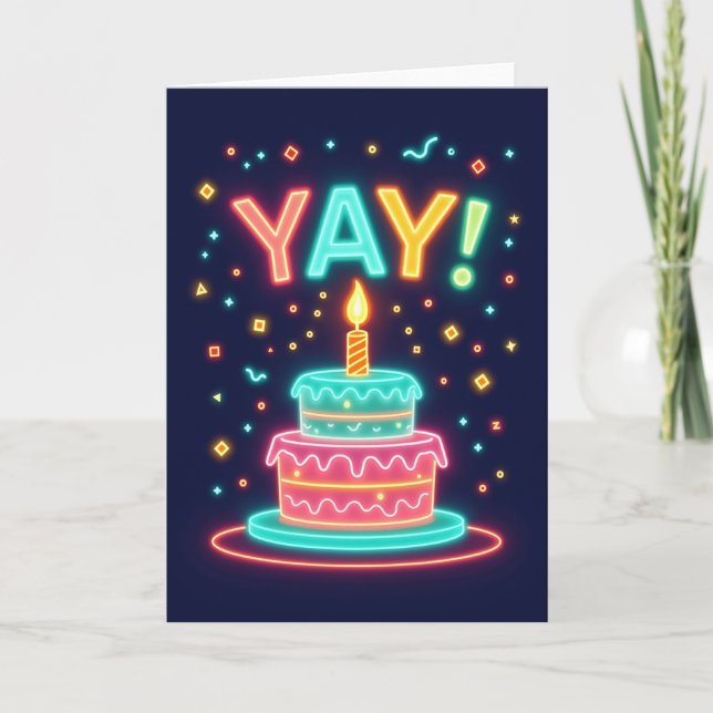 Carte d'anniversaire Neon Cake (Devant)