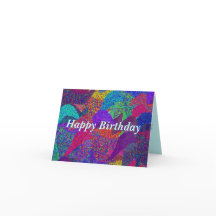 Carte d'anniversaire Neon Feuille heureuse