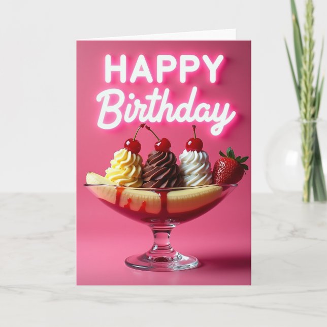 Carte d'anniversaire Neon Glow (Devant)