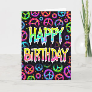 Carte d'anniversaire Neon Splatter