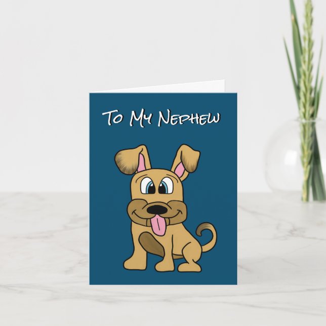 Carte d'anniversaire Nephew - Chien mignon (Devant)