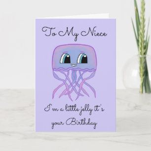 Carte d'anniversaire nièce - Mignonne méduse