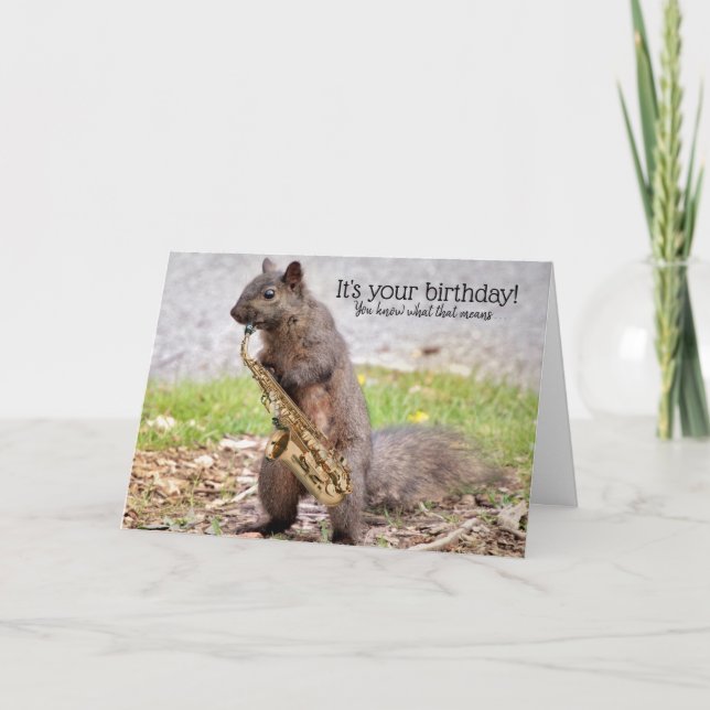Carte d'Anniversaire Night Out des écureuils (Devant)