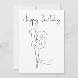 CARTE D'ANNIVERSAIRE NOIR ET BLANC