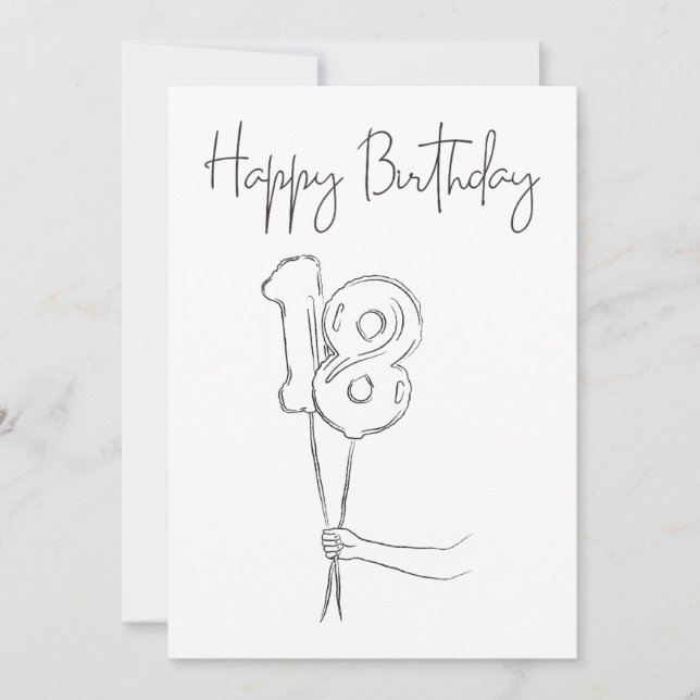CARTE D'ANNIVERSAIRE NOIR ET BLANC (Devant)