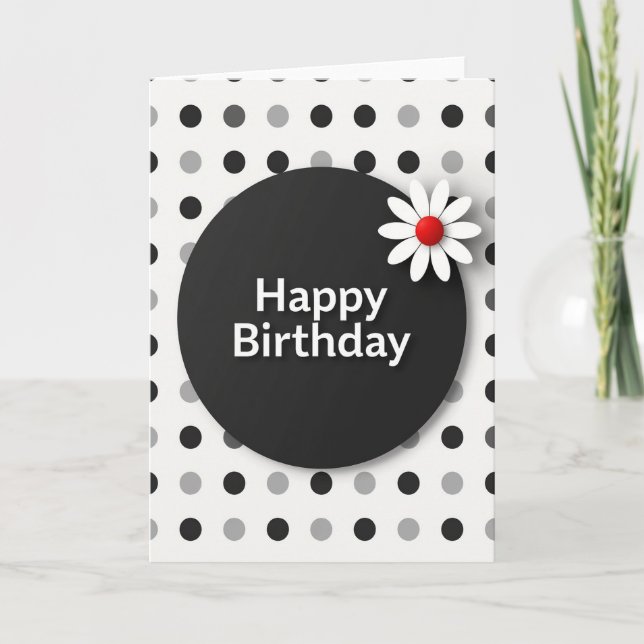 Carte d'anniversaire noir mat (Devant)