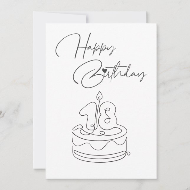 CARTE D'ANNIVERSAIRE NOIRE ET BLANCHE (Devant)