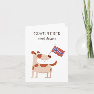 Carte d'anniversaire norvégienne - Gratulerer med